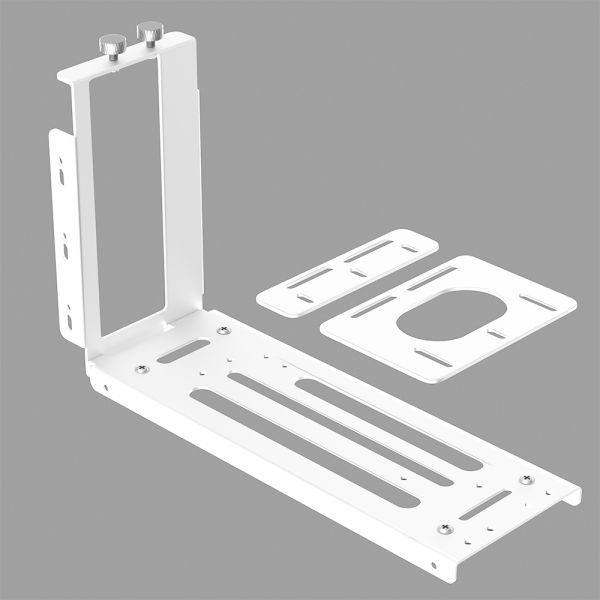 White Vertical GPU Bracket for High Speed PCI-E 4.0 16X Graphics Cards with 24cm Extension