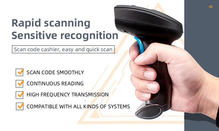 5V U1-W Wireless Barcode Scanner with Cradle 1D Cordless Bar Code Reader Laser Read Code