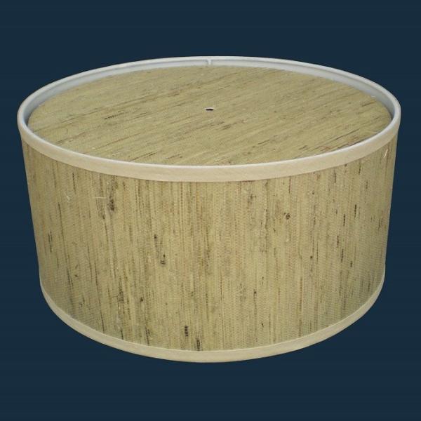 Quality E12 E14 Cylindrical Raffia Table Lamp Shade With Cover On Top for sale