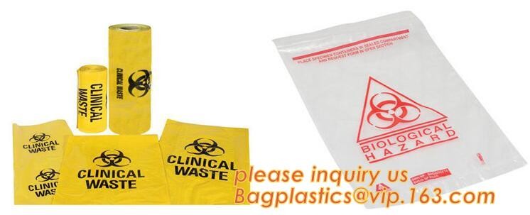LDPE biohazard waste bin bags disposable medical autoclave bags, biohazard specimen bag plastic adhesive flat bag, bagea