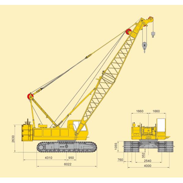 XCMG Hydraulic Crawler Crane Main Boom Length 52m And Fixed Jib Length 16m