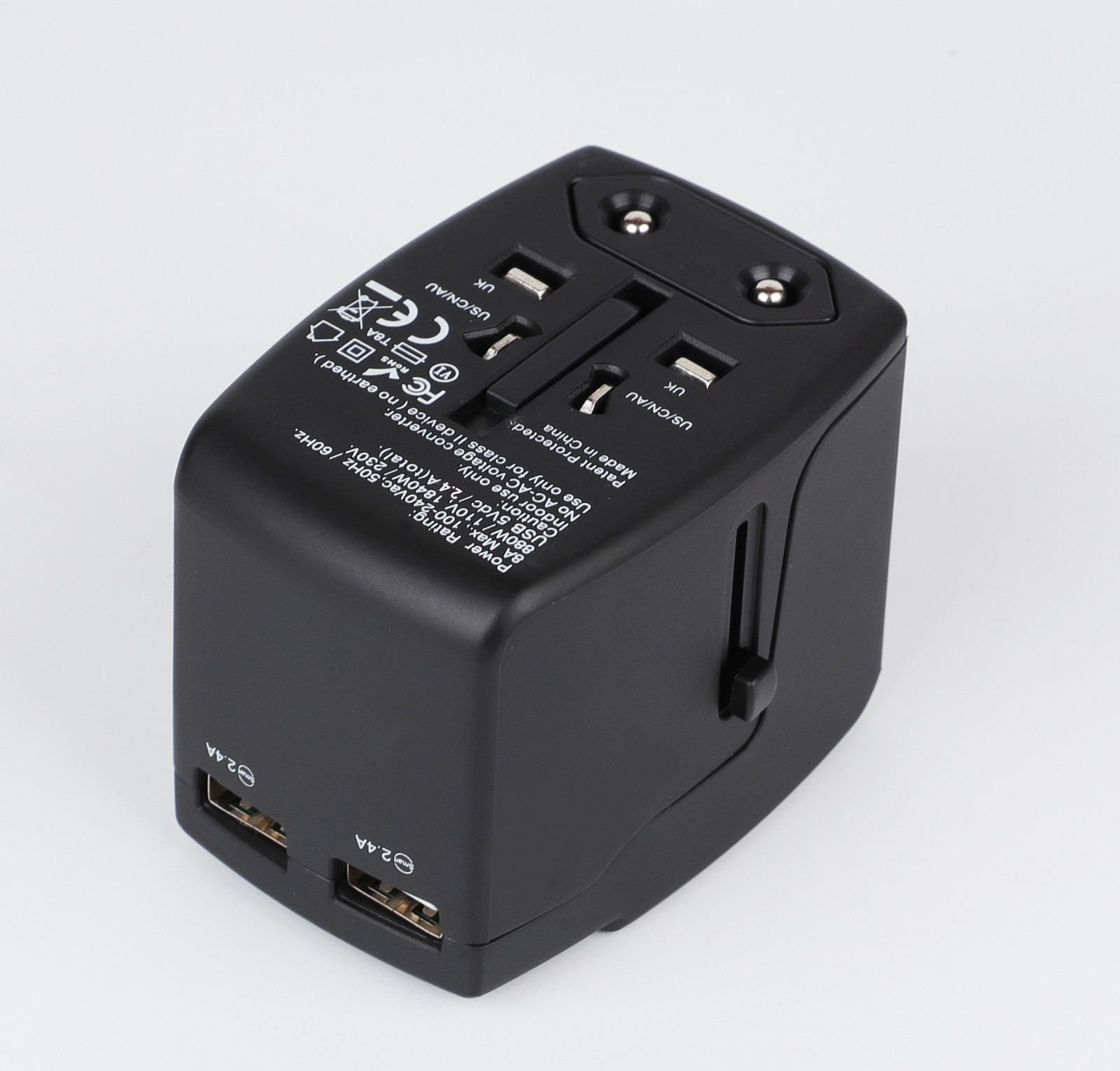100-240 Vac Voltage Universal Travel Adapter With Usb Port