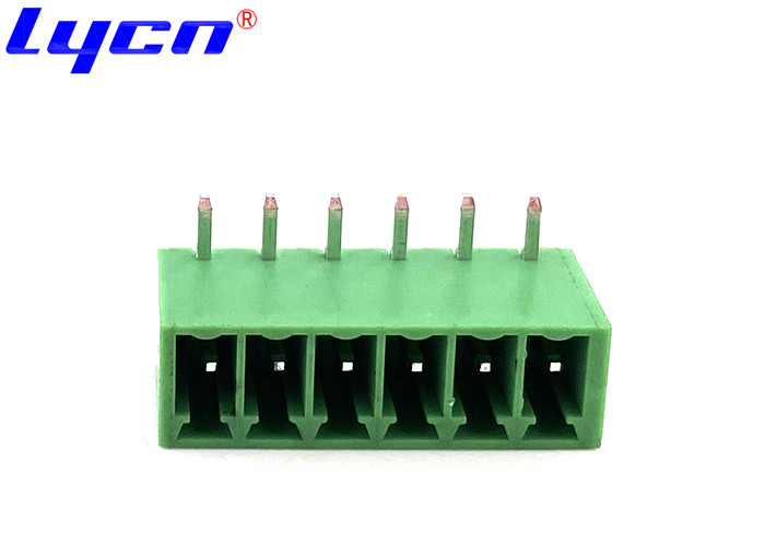 3.5 Mm Pitch 90 Degree Terminal Block Single Row PA66 Pluggable Right Angle Type
