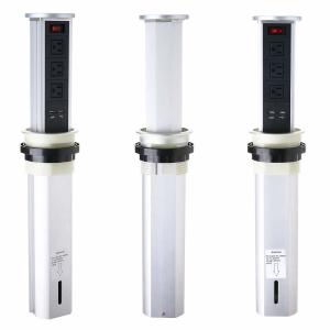 Desk Motorized Pop Up Socket , Vertical Motorised Pop Up Electrical Plug Socket