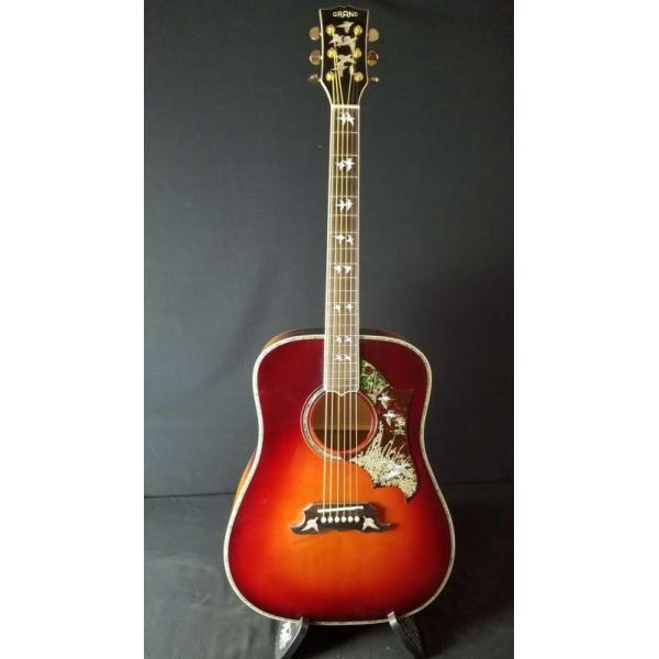 Custom Grand All Solid Spruce Top Flamed Maple Back Side 41" Dove Flights Acoustic Guitar