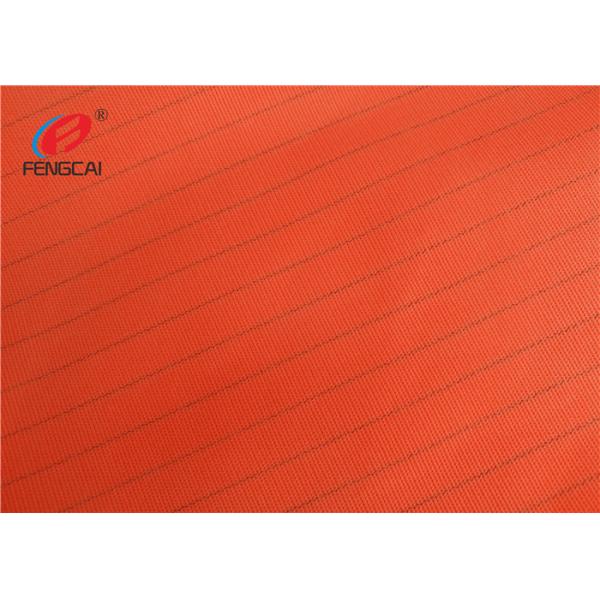 Stripe Fluorescent Orange Fabric , Safety Vest Fabric Adjustable Width