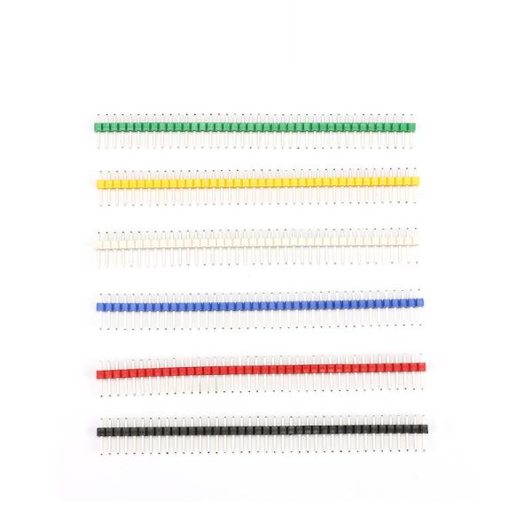 Quality Colored 40 Pins 2.54mm Single Row  Straight Pin Header Male Connector Strip for Arduino for sale