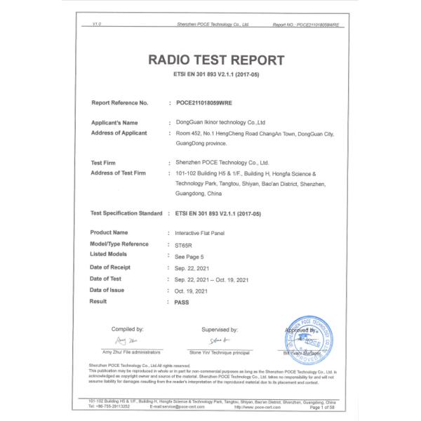 TFT Led Smart Whiteboard , 4K Interactive Smart Panel 98 Inch 4096x2160