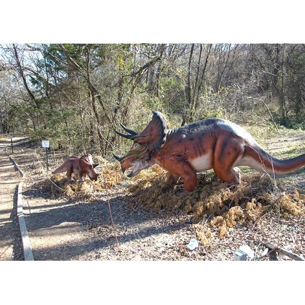 Artificial Life Size Dinosaur Statue , Handmade Outdoor Dinosaur Statues