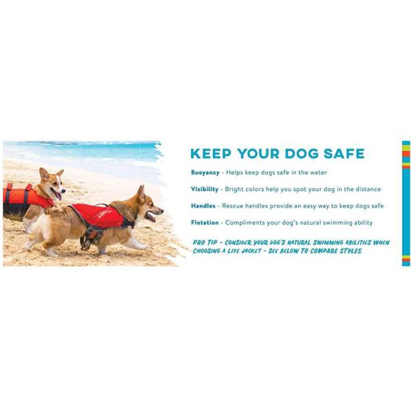 Safe & Durable Dog Float Coat Life Jacket with One Rescue Handle