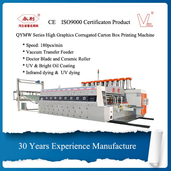 PLC Control Multi Color Flexographic Box Printing Machine 320mm Printing Width