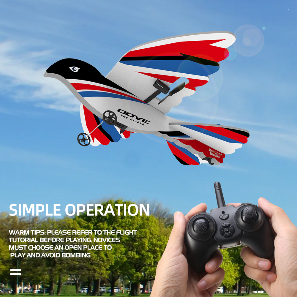 2.4G 3-CH RC Doves Plane Fly Toy RC Airplane MPP Model Brid Toys RC Glider Jet for Remote Control Battery 2*AA not included
