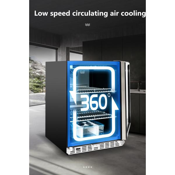 SS201 54L Wine Cooler Refrigerator Anticorrosive With Blue Light