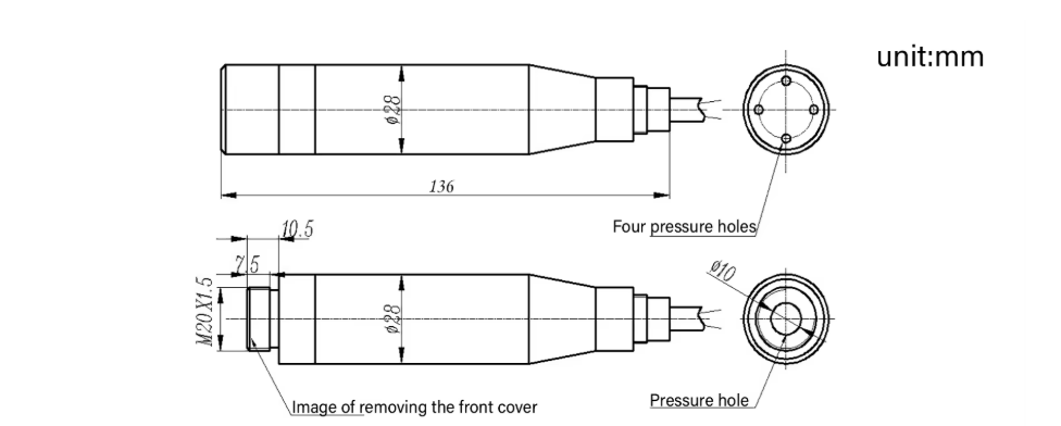 Submersible Water Level Sensor 0-15m 4-20mA 24VDC for Chemical Industry