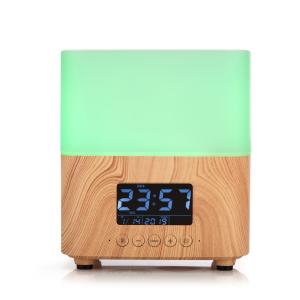 300ML Wood Grain Aromatherapy Diffuser With LCD Clock