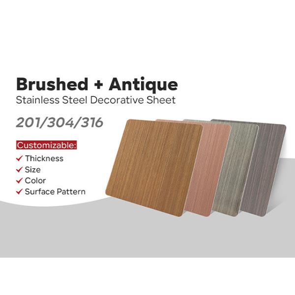 SUS 304 pvd coating colors Decorative SS Sheet for door handles brushed stainless steel finish