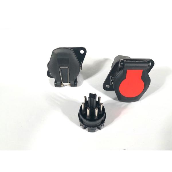Black Trailer Plug Socket Heavy Duty 7 Pin Trailer Wiring Plug Adapter