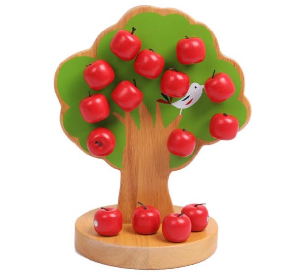 Apple Tree Wooden Montessori Baby Toys For Kids Pick Fruit Educational