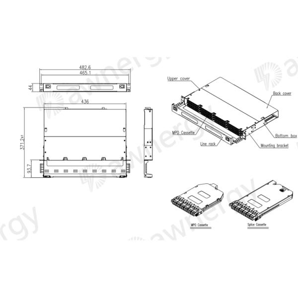 MPO Patch Panel 1U 144C Lightweight ABS