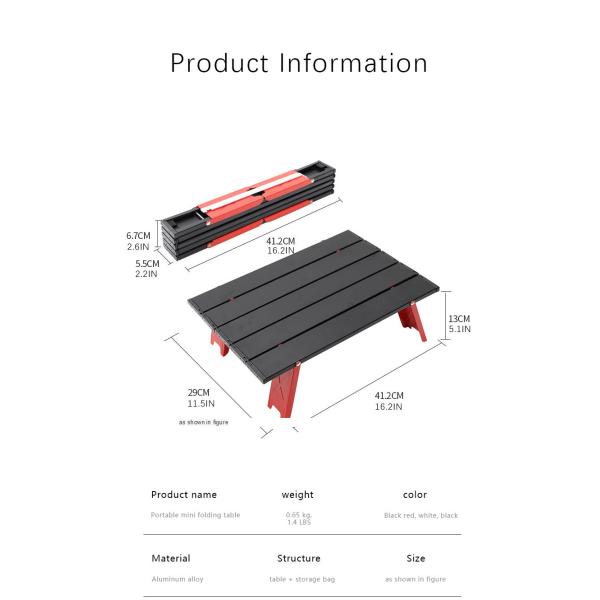 29X41.2X13CM Folding Aluminum Mini Picnic Table 8ft Folding Dinning Table