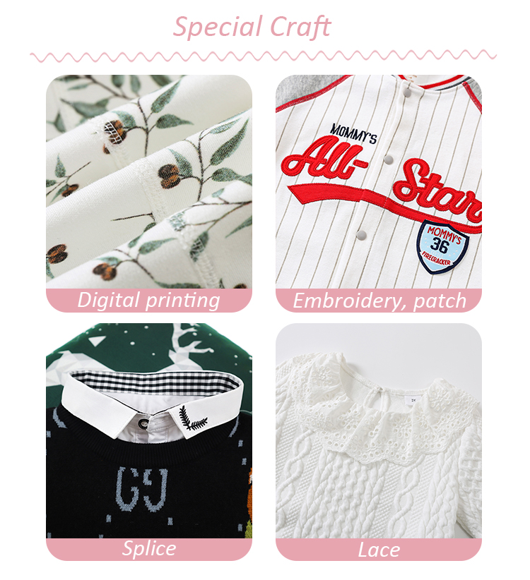 Custom jacquard knitted pattern design pullover Boy & Girl Baby Knit Sweater for Winter