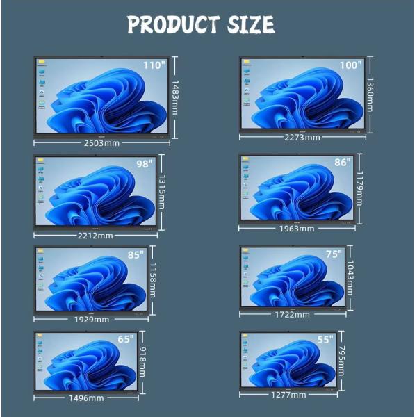86-Inch Smart Board Teaching Electronic Touch Screen Digital Flat Panel Interact Interactive Whiteboard for School