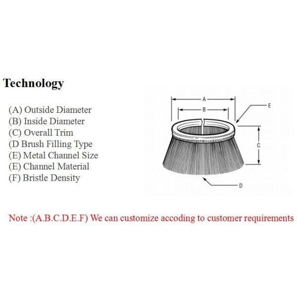 200mm Base Industrial Cleaning Brushes For Nilfish Motor Driven Machine