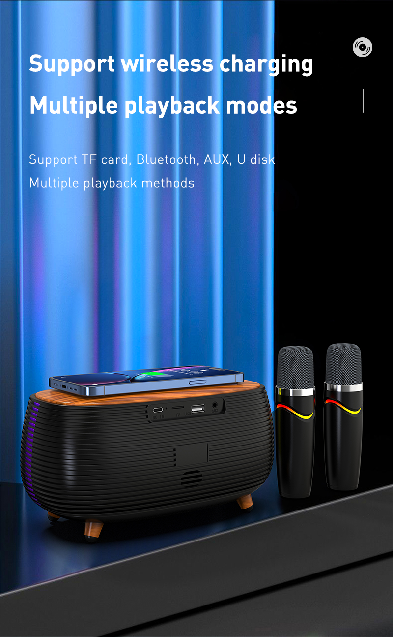 Multi-Functional Computer Clock Atmosphere RGB Speaker with Sound and Microphone