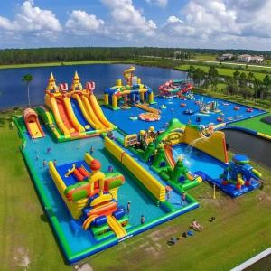 China Land Inflatable Water Park With Big Slides And Floating Toys wholesale