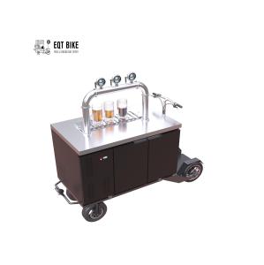 China Mobile Street Electric Cooler Beer Vending Cart Metal Frame wholesale