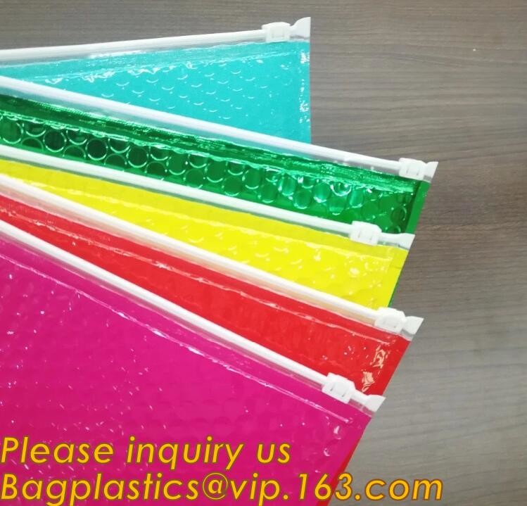 Cosmetic Slider Zip lockk Bubble Bags Bubble Slide Pouch,Zip lockk esd bubble bag bubble packaging wrap cosmetic pouch slide