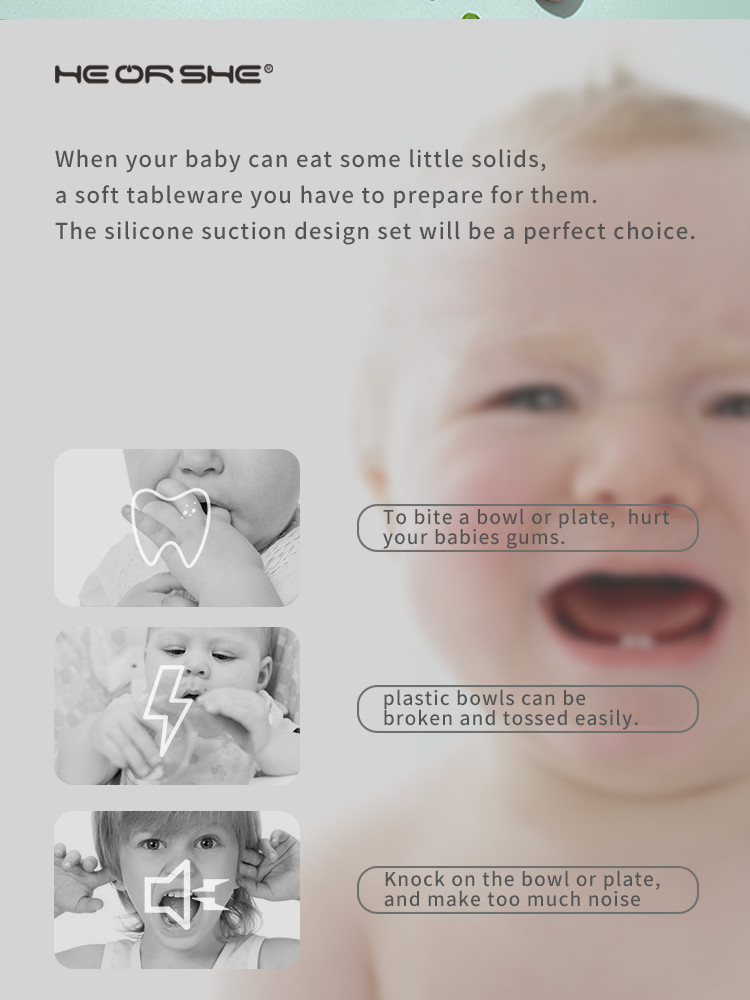 Unbreakable Vacuum Adsorption Baby Plate And Bowl