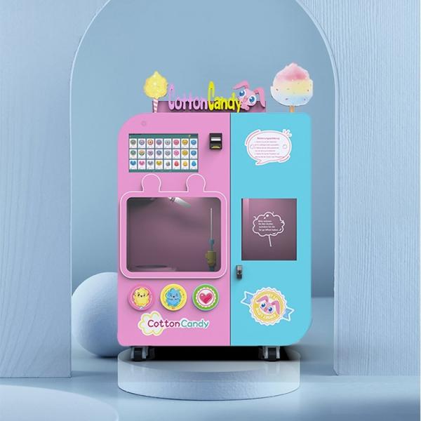 Quality Multiple Color Fairy Floss Vending Machine Self Service Pink Blue for sale