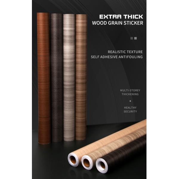 2ft Width Furniture Films Wood Grain Vinyl Wall Covering Wallpaper Roll for Contemporary Home Decoration