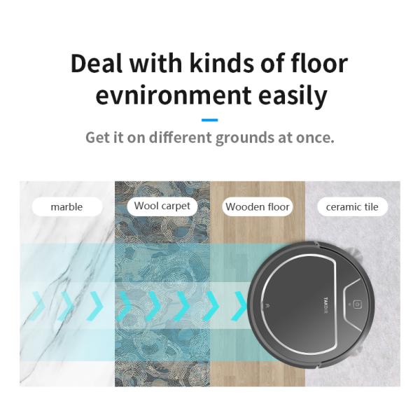 Cordless Automatic Carpet Cleaner Robot APP Remote Control 2600mAH Li-ion Battery