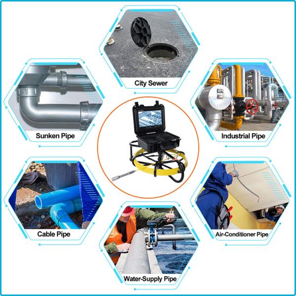 20M Cable Endoscope 9 Inch Sewer Pipe Inspection Camera System TFT LCD Display