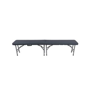 6 Foot Black Portable Folding Bench Rustproof PE Rattan Easy To Storage