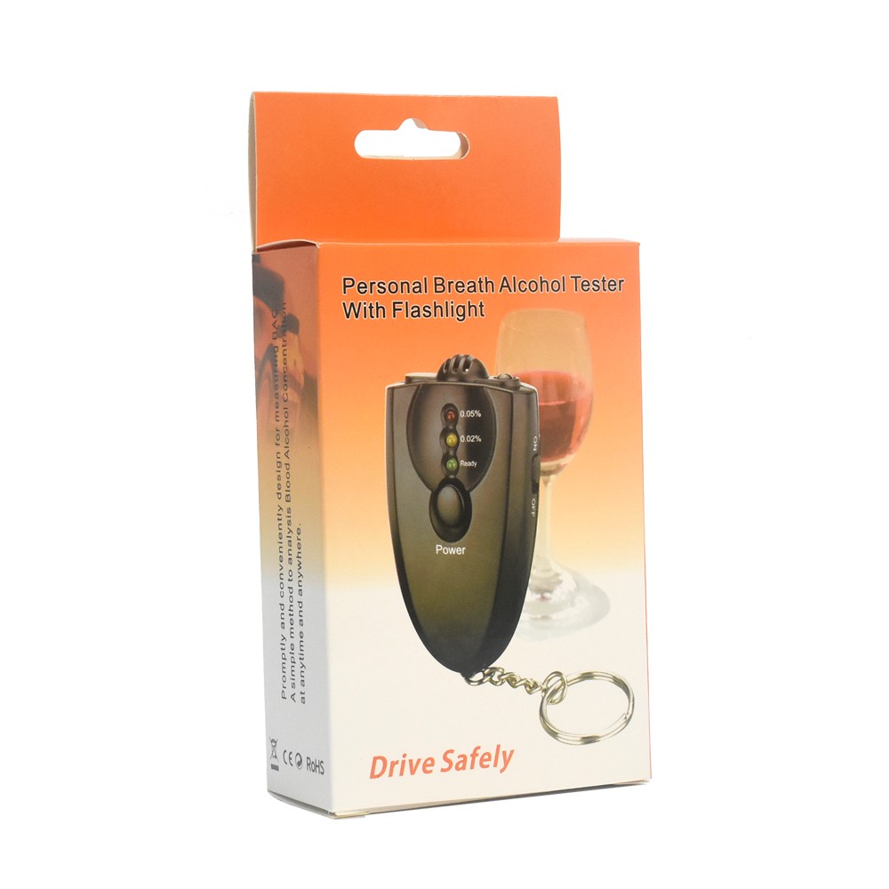 Drive safety Digital Keychain Alcohol Tester Breathalyzer with LED Display for Gift