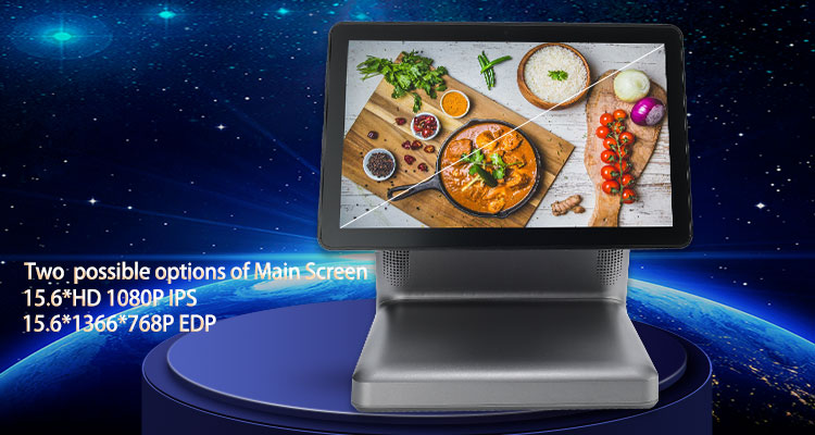 15.6" Touch Screen Cash Register POS Billing Machine with LED8/VFD/11.6" 2nd Display