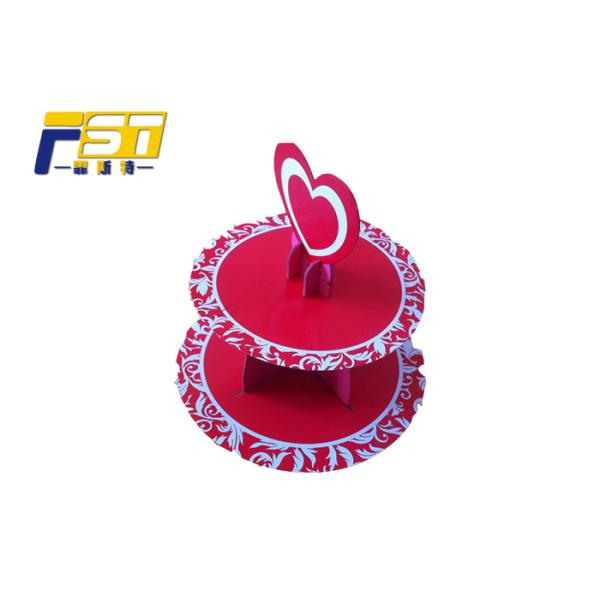 Stylish High - End Cardboard Cake Display Round Shape UV Coating For Birthday Party