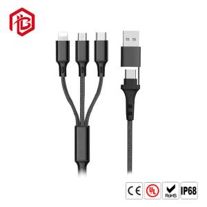 China Micro USB Type C Lighting 3 4 In 1 3A Multi Phone Charger Fast Charging USB Data Cable wholesale