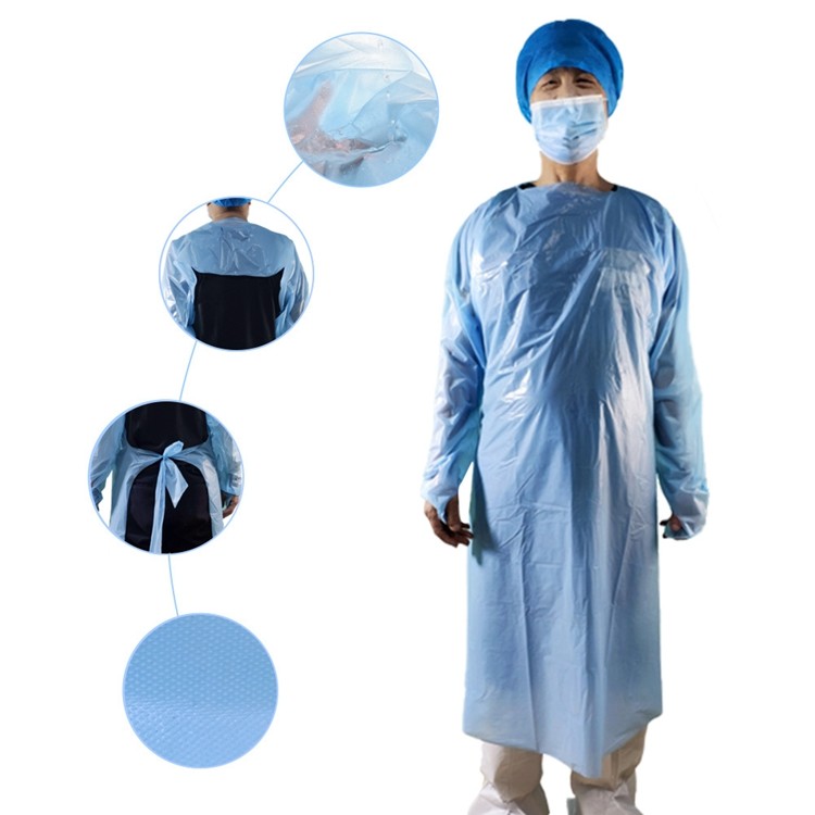 Disposable Quarantine Protective Gown - Full Body Isolation Blue Gown Suit (Pack Of 20)