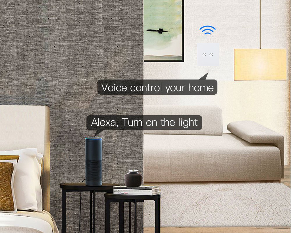 2 gang standard TUYA esp8266 smart wifi wall socket UK