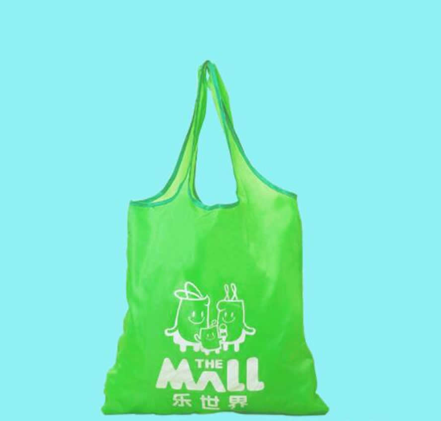 Reusable supermarket Grocery carrying bag 190T polyester Recycled Nylon bag Eco-friendly promotional branding products