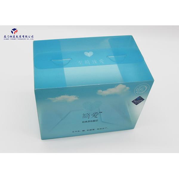 Gradual Blue Color Clear Plastic Retail Boxes PET Plastic Box Easily Assembling