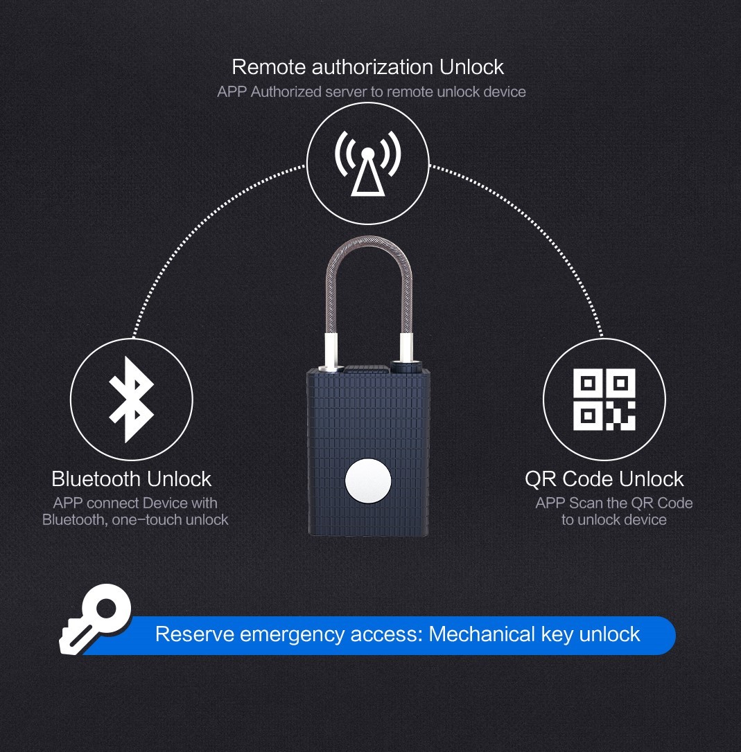ODM Security Heavy Duty Padlock Bluetooth GPS Real Time Monitoring