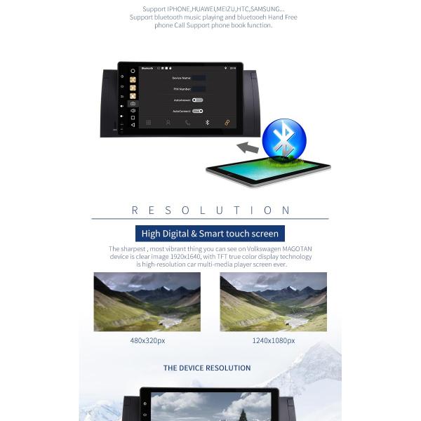 Car DVD 9" HD Touch Screen Bmw E39 Dvd Navigation Player MP5 High Resolution