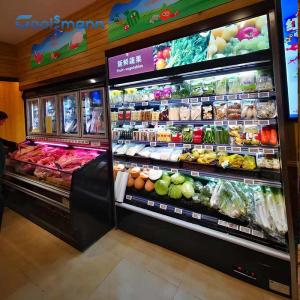 2 - 8 ℃ Refrigerated Open Display Chiller Beverage Case Cabinet Freezer