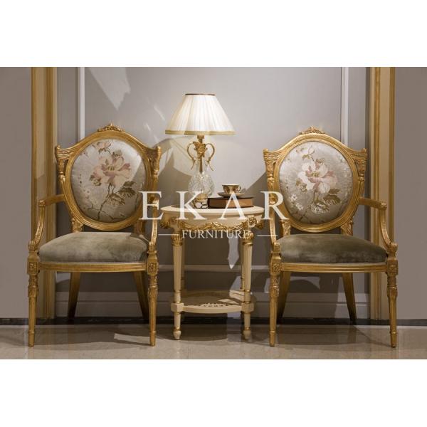 Livingroom Furniture Wood Carving Part Furniture Decorative Chairs Gilt Furniture