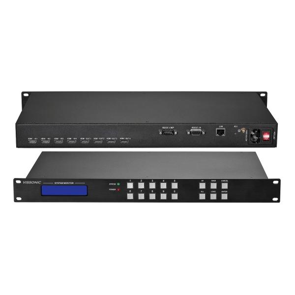 Black Seamless Hdmi Switcher / UHD4Kx2K HDMI 4x4 Seamless Video Switcher